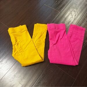 Boden Pair Vibrant Yellow and Pink Leggings